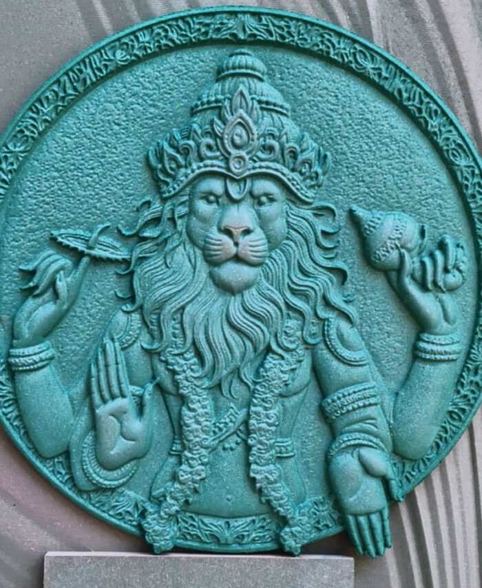 Narasimha 3D Carved Wall Medallion ArtCAM Relief File – CNC 3D Carving Design